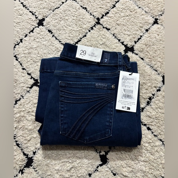 NWT 7 For All Mankind Dojo in Blue Black Santiago - Picture 6 of 7